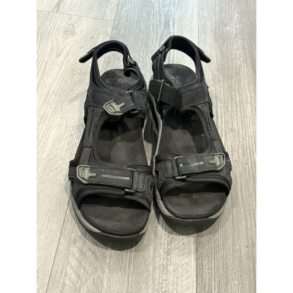 ABEO Men's strap sandals Black 12N Leather Trail Sandals